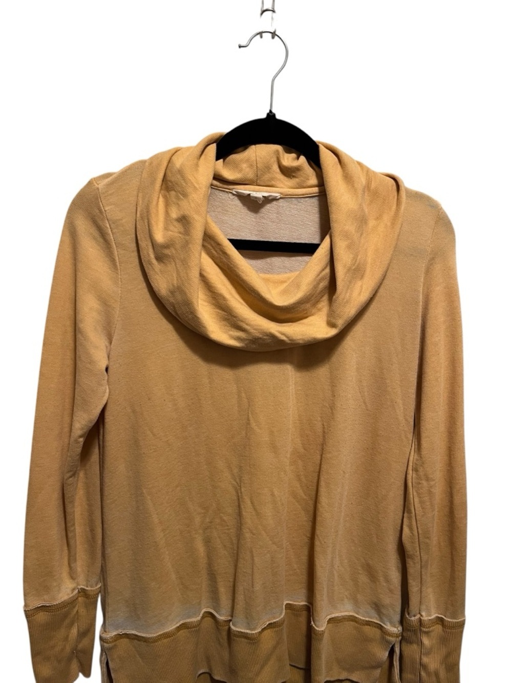Lucky Brand Mustard Cowl Neck Pullover Faded Style Womens Size Medium - Picture 3 of 7